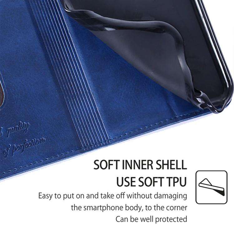 For Honor X8c 4G Cow Texture Magnetic Leather Phone Case(Blue)
