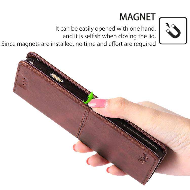 For Honor X8c 4G Cow Texture Magnetic Leather Phone Case(Dark Brown)
