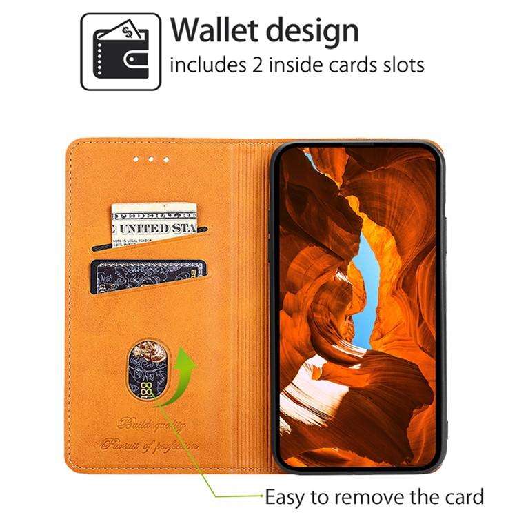 For Honor X8c 4G Cow Texture Magnetic Leather Phone Case(Light Brown)