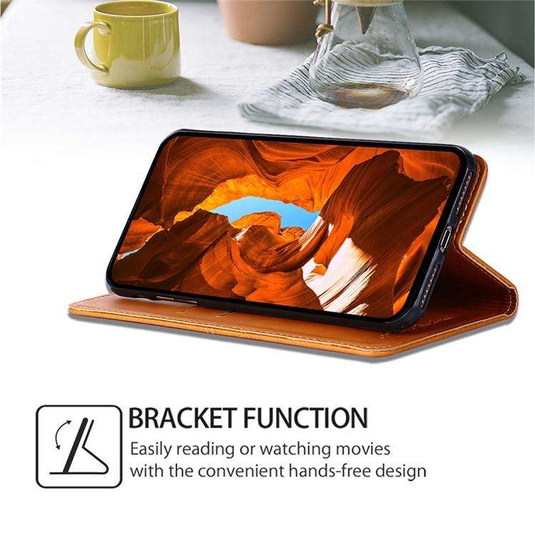 For Honor X8c 4G Cow Texture Magnetic Leather Phone Case(Light Brown)