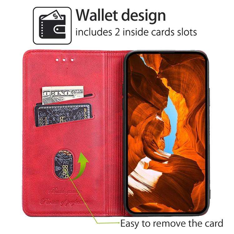 For Honor X8c 4G Cow Texture Magnetic Leather Phone Case(Red)