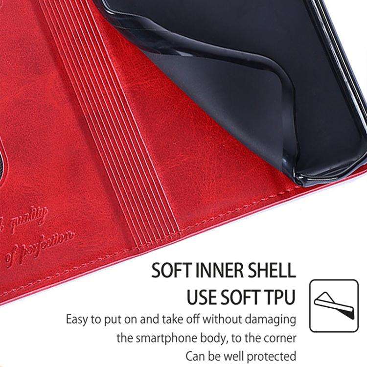 For Honor X8c 4G Cow Texture Magnetic Leather Phone Case(Red)