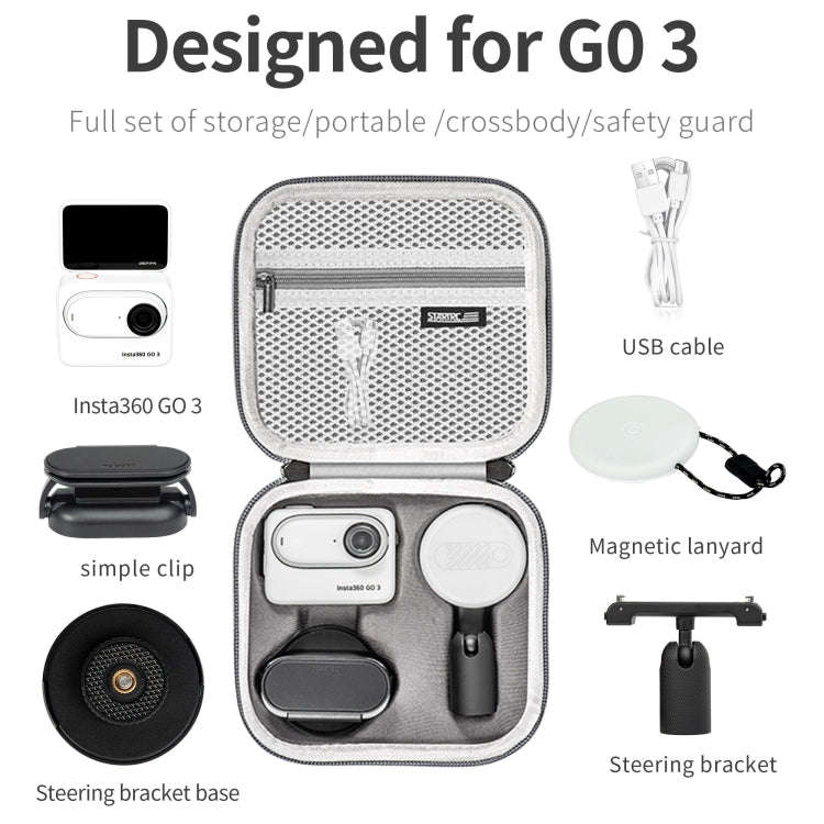 For Insta360 GO 3 / GO 3S STARTRC Portable PU Storage Box Case(Grey)