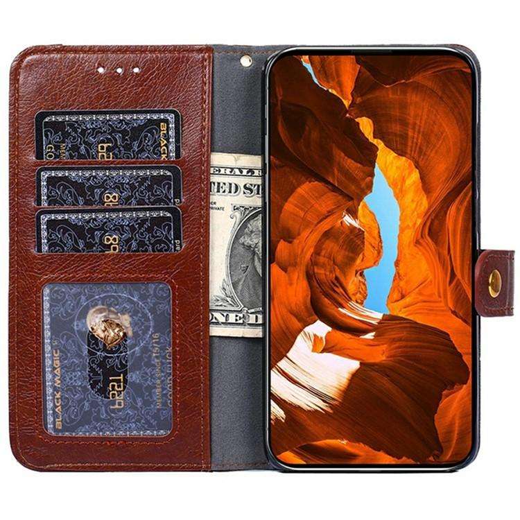 For Honor X8c 4G Zipper Bag Leather Phone Case(Brown)