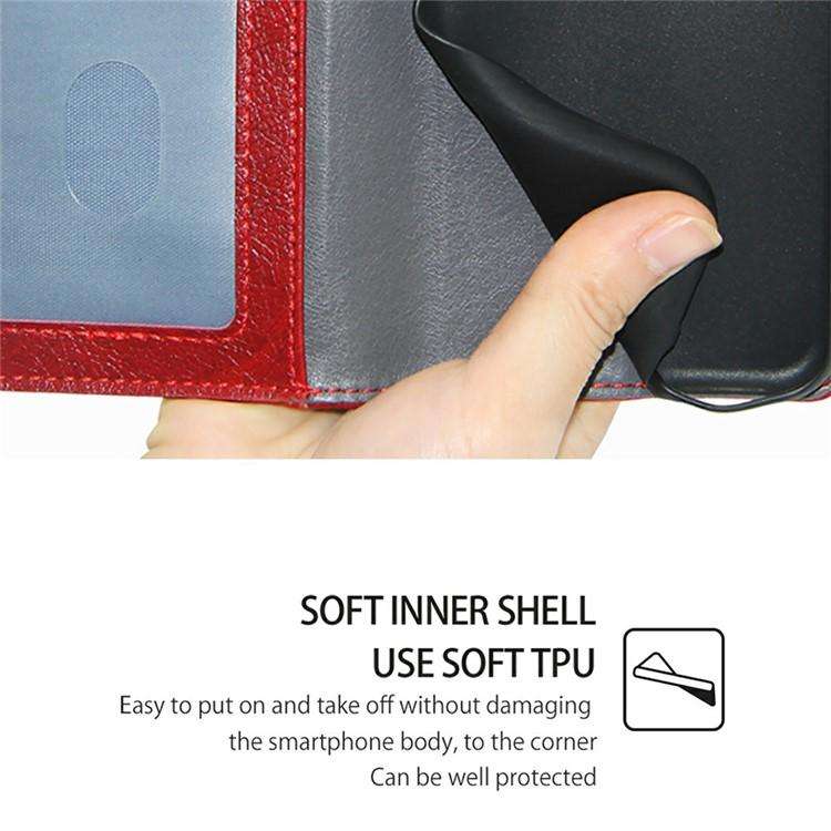 For Honor X8c 4G Zipper Bag Leather Phone Case(Red)