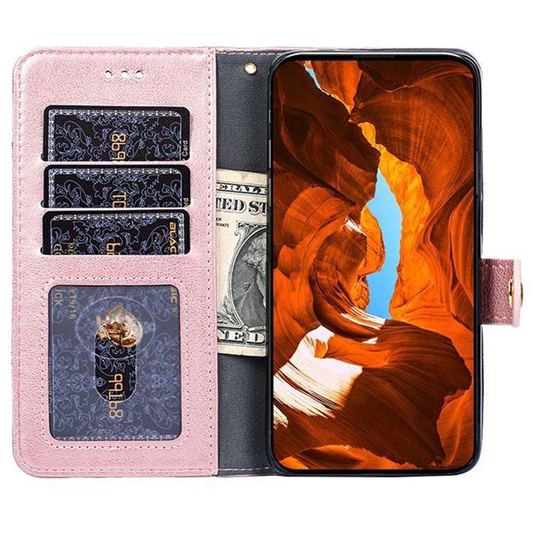 For Honor X8c 4G Zipper Bag Leather Phone Case(Rose Gold)