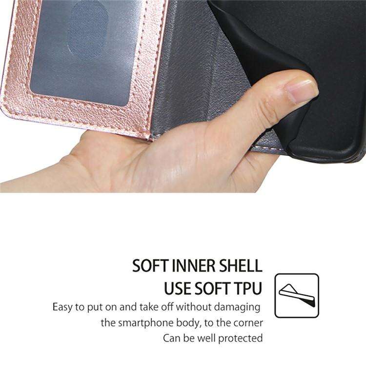 For Honor X8c 4G Zipper Bag Leather Phone Case(Rose Gold)