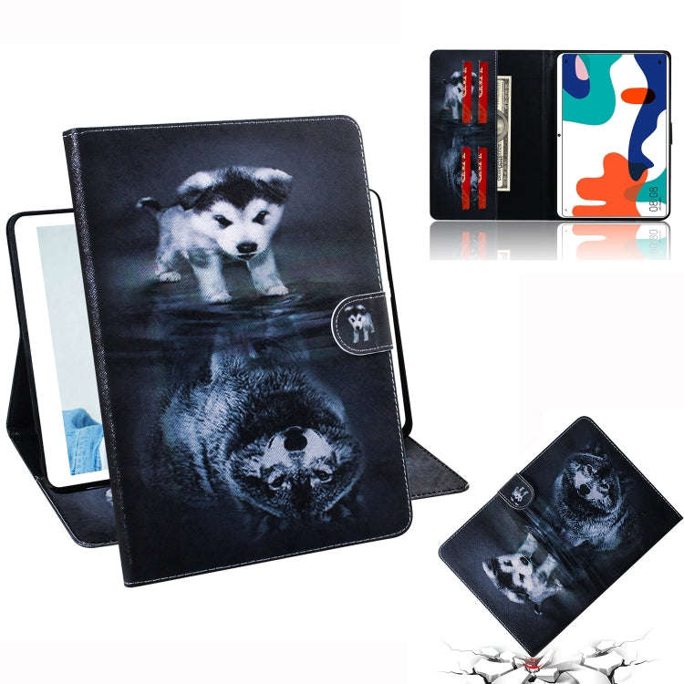 For Huawei MatePad Colored Drawing Pattern Horizontal Flip PU Leather Case with Holder & Card Slo...