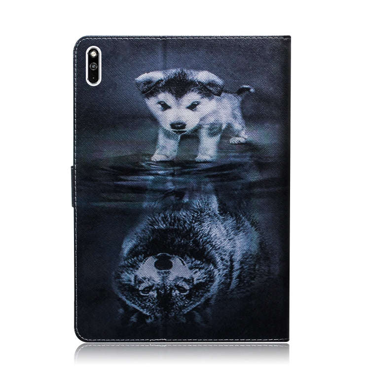 For Huawei MatePad Colored Drawing Pattern Horizontal Flip PU Leather Case with Holder & Card Slo...