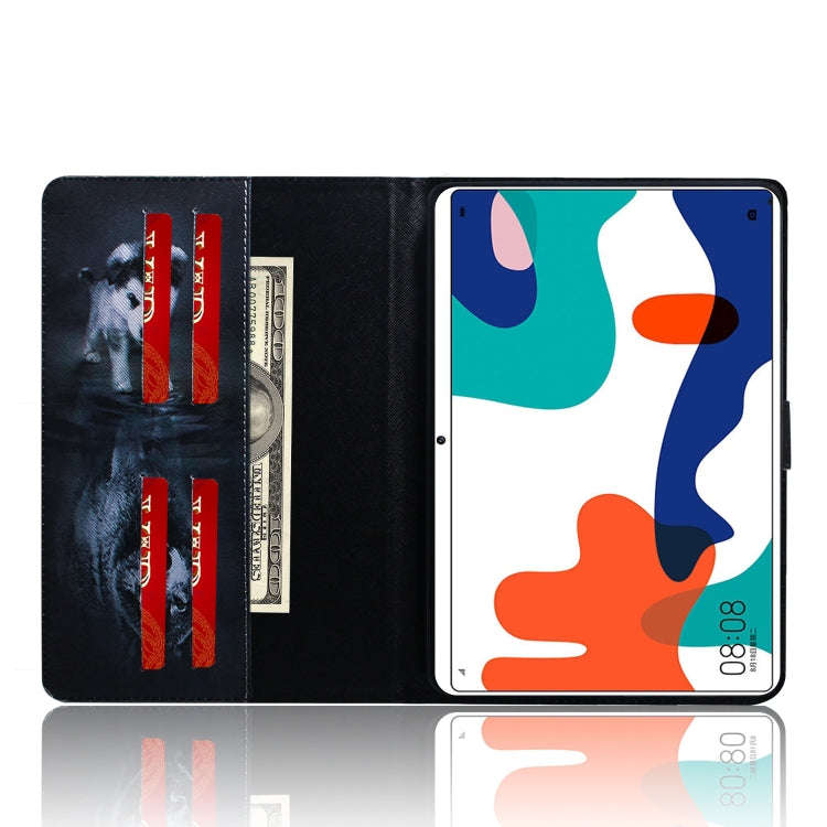 For Huawei MatePad Colored Drawing Pattern Horizontal Flip PU Leather Case with Holder & Card Slo...