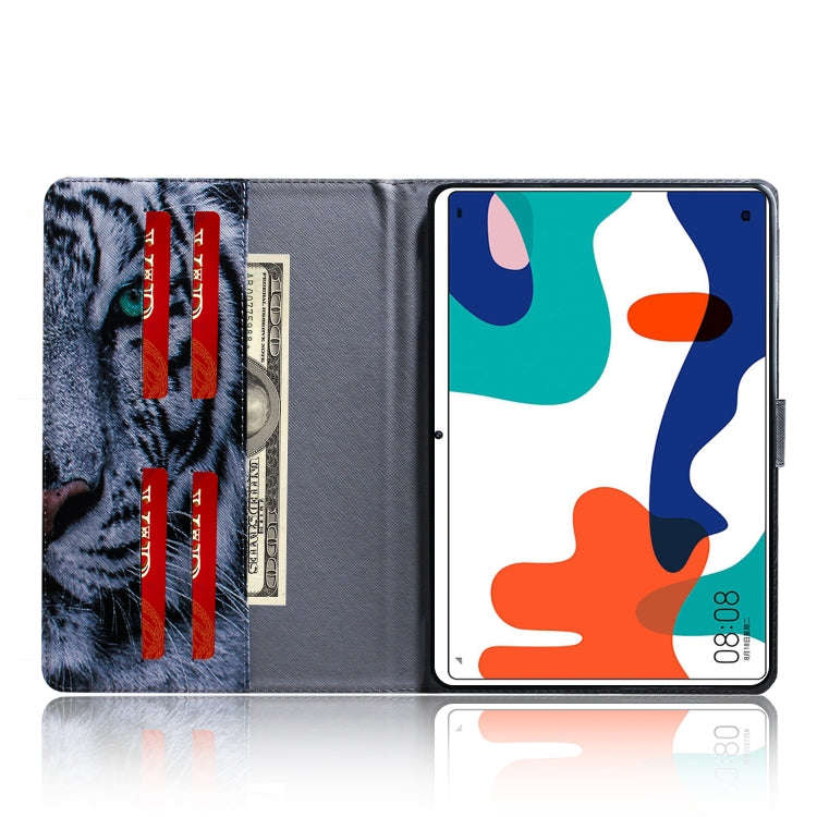 For Huawei MatePad Colored Drawing Pattern Horizontal Flip PU Leather Case with Holder & Card Slo...