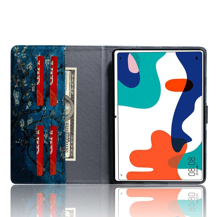 For Huawei MatePad Colored Drawing Pattern Horizontal Flip PU Leather Case with Holder & Card Slo...
