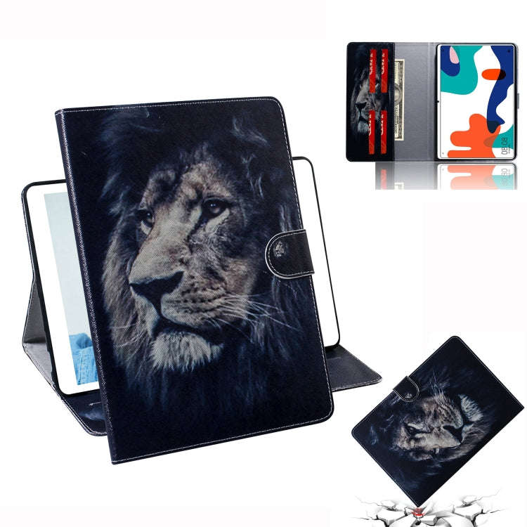 For Huawei MatePad Colored Drawing Pattern Horizontal Flip PU Leather Case with Holder & Card Slo...