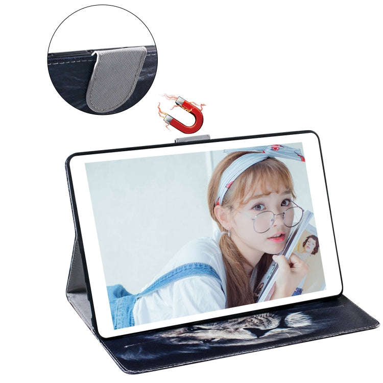 For Huawei MatePad Colored Drawing Pattern Horizontal Flip PU Leather Case with Holder & Card Slo...
