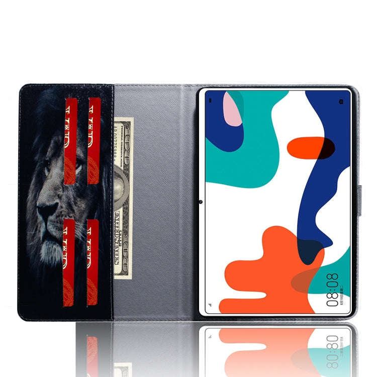 For Huawei MatePad Colored Drawing Pattern Horizontal Flip PU Leather Case with Holder & Card Slo...