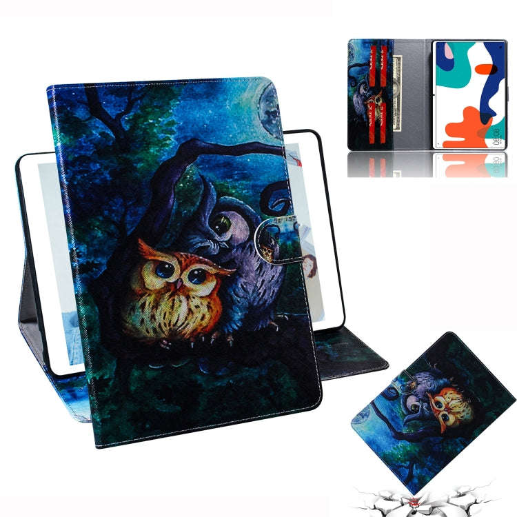For Huawei MatePad Colored Drawing Pattern Horizontal Flip PU Leather Case with Holder & Card Slo...