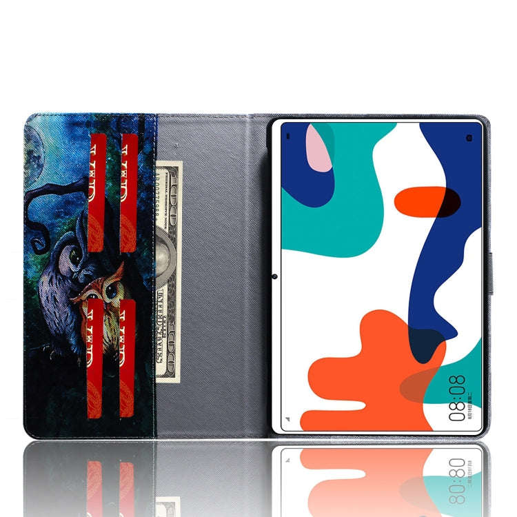 For Huawei MatePad Colored Drawing Pattern Horizontal Flip PU Leather Case with Holder & Card Slo...