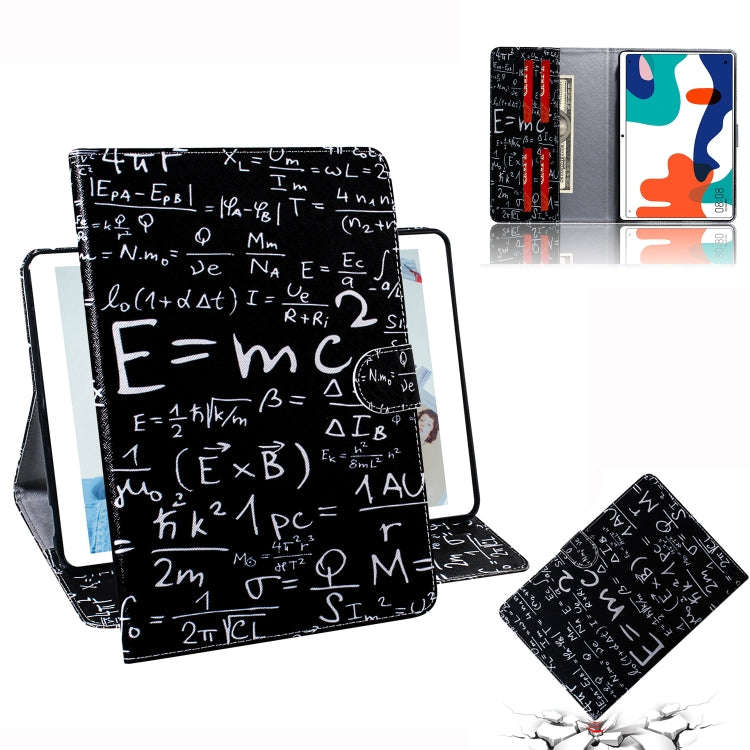 For Huawei MatePad Colored Drawing Pattern Horizontal Flip PU Leather Case with Holder & Card Slo...