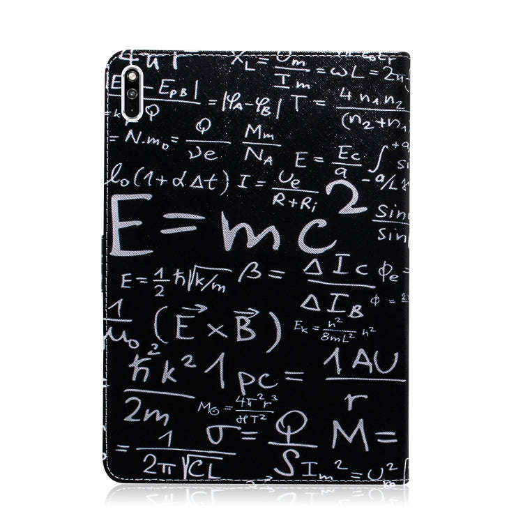For Huawei MatePad Colored Drawing Pattern Horizontal Flip PU Leather Case with Holder & Card Slo...