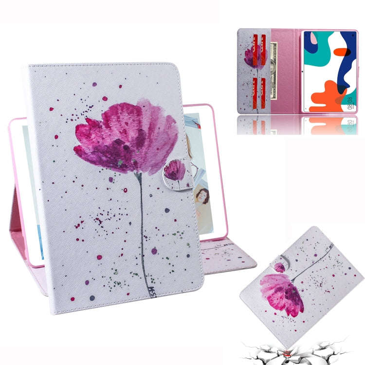 For Huawei MatePad Colored Drawing Pattern Horizontal Flip PU Leather Case with Holder & Card Slo...