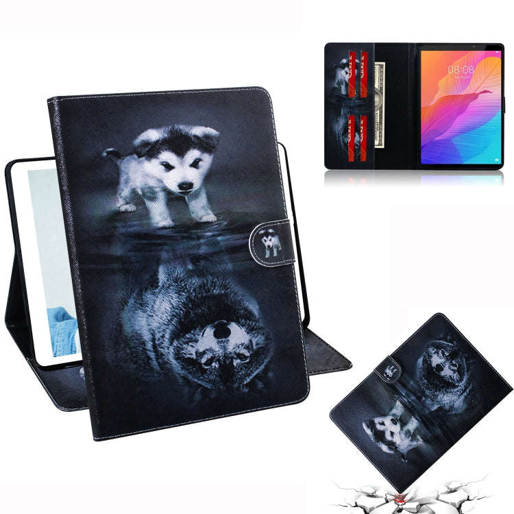 For Huawei MatePad T8 Colored Drawing Pattern Horizontal Flip PU Leather Case with Holder & Card ...