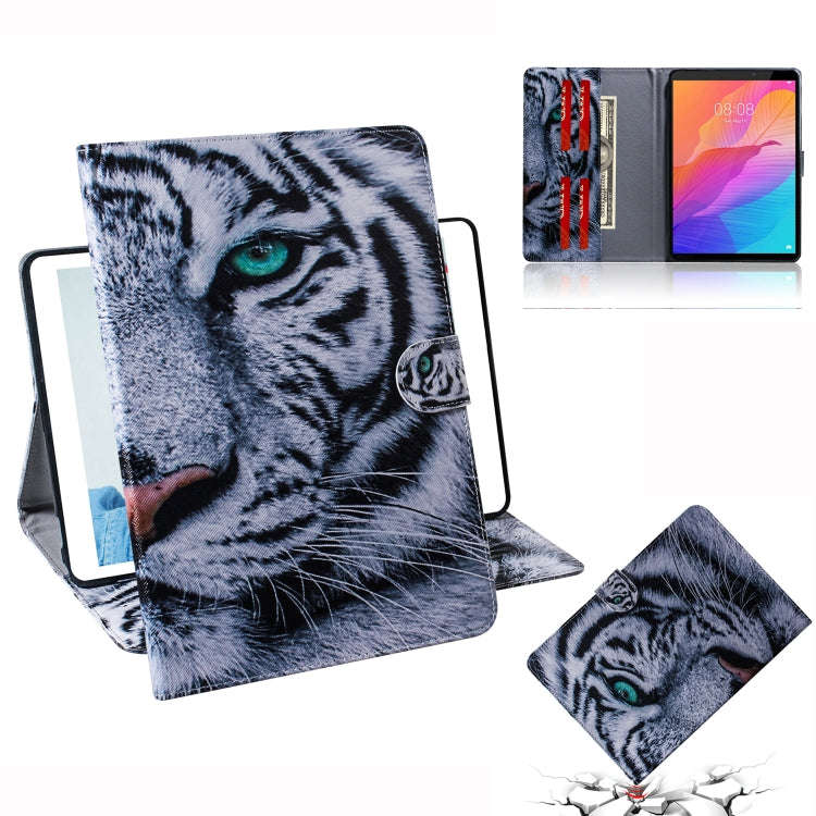 For Huawei MatePad T8 Colored Drawing Pattern Horizontal Flip PU Leather Case with Holder & Card ...