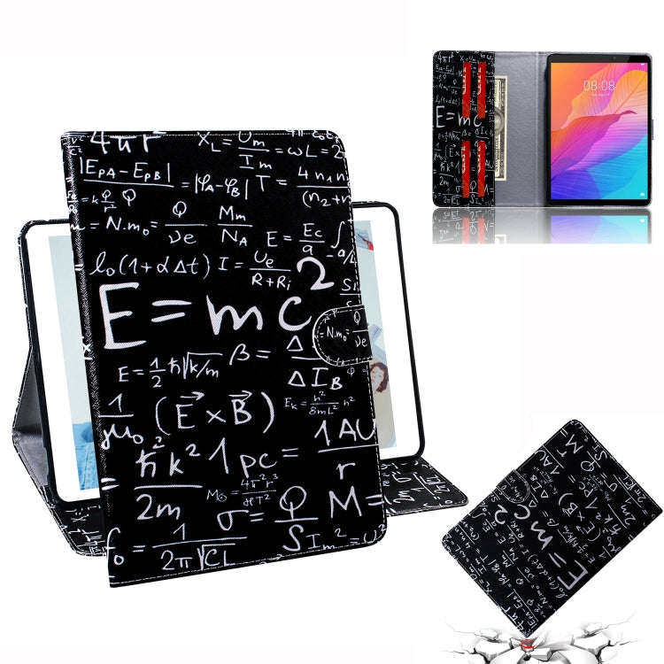 For Huawei MatePad T8 Colored Drawing Pattern Horizontal Flip PU Leather Case with Holder & Card ...