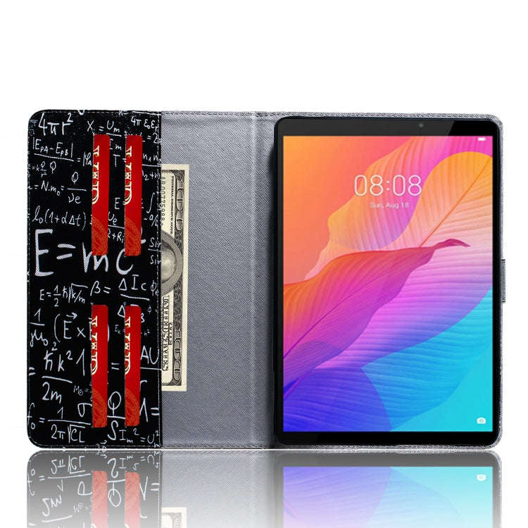 For Huawei MatePad T8 Colored Drawing Pattern Horizontal Flip PU Leather Case with Holder & Card ...