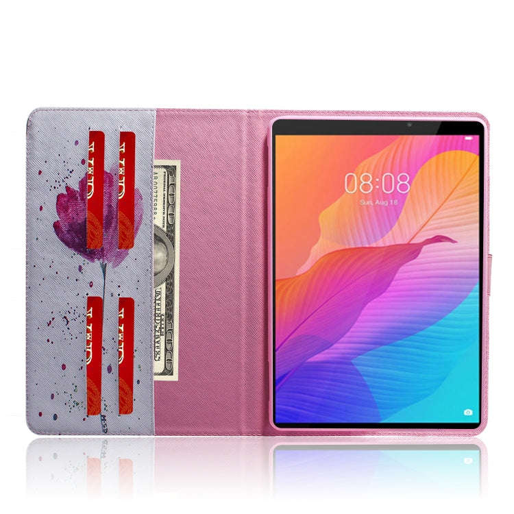 For Huawei MatePad T8 Colored Drawing Pattern Horizontal Flip PU Leather Case with Holder & Card ...