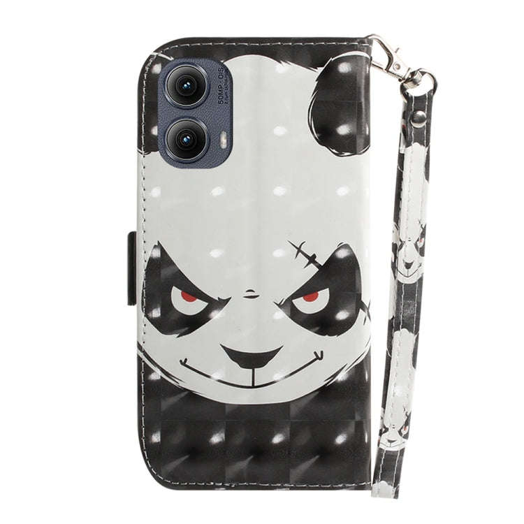 For Motorola Edge 2024 3D Colored Flip Leather Phone Case(Angry Bear)