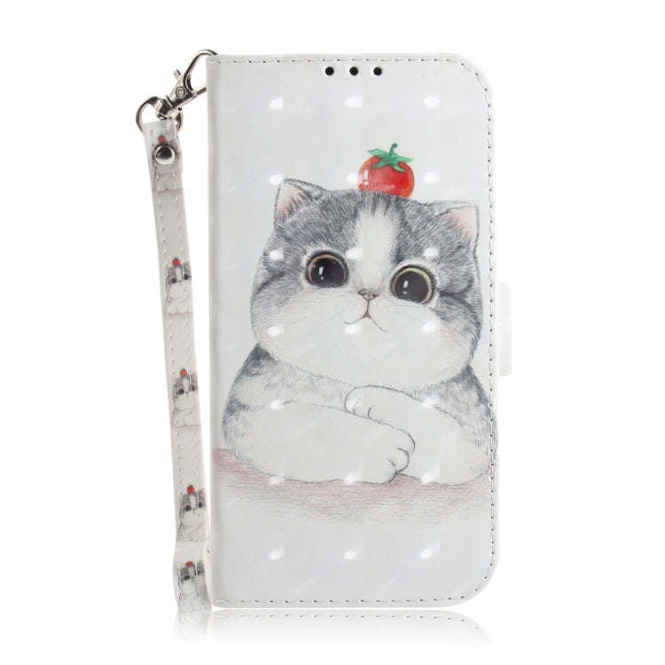 For Motorola Edge 2024 3D Colored Flip Leather Phone Case(Cute Cat)