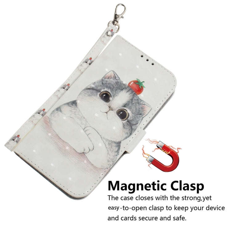 For Motorola Edge 2024 3D Colored Flip Leather Phone Case(Cute Cat)