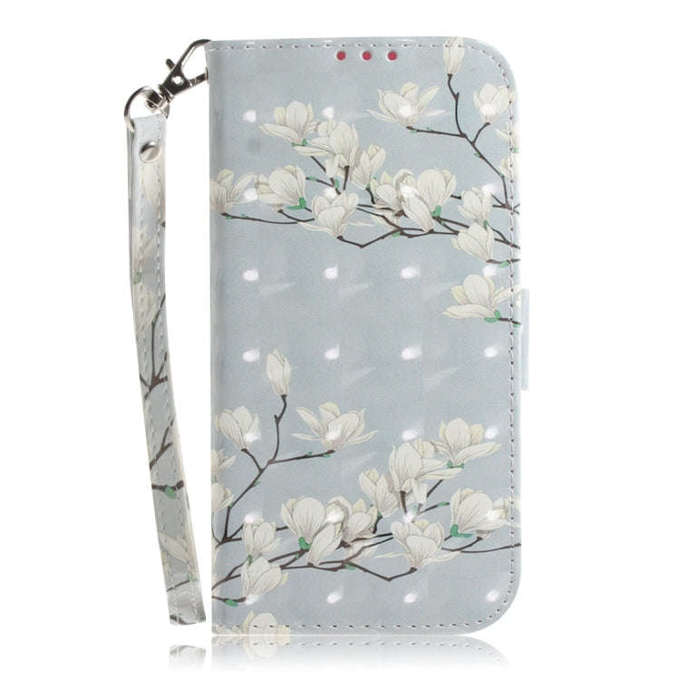 For Motorola Moto G04s / Moto E14 3D Colored Flip Leather Phone Case(Magnolia)