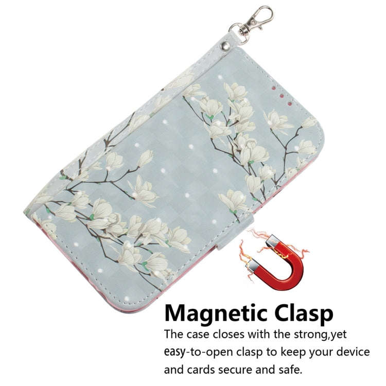 For Motorola Moto G04s / Moto E14 3D Colored Flip Leather Phone Case(Magnolia)
