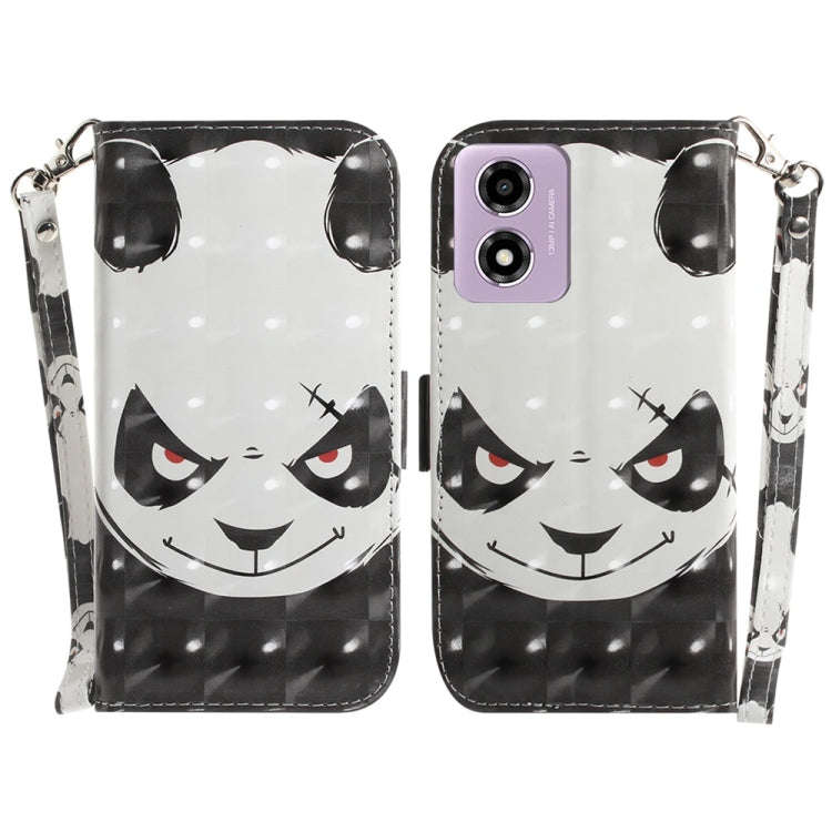 For Motorola Moto G04s / Moto E14 3D Colored Flip Leather Phone Case(Angry Bear)