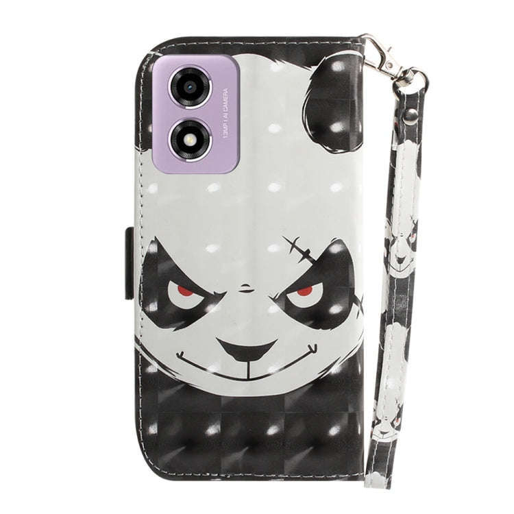 For Motorola Moto G04s / Moto E14 3D Colored Flip Leather Phone Case(Angry Bear)