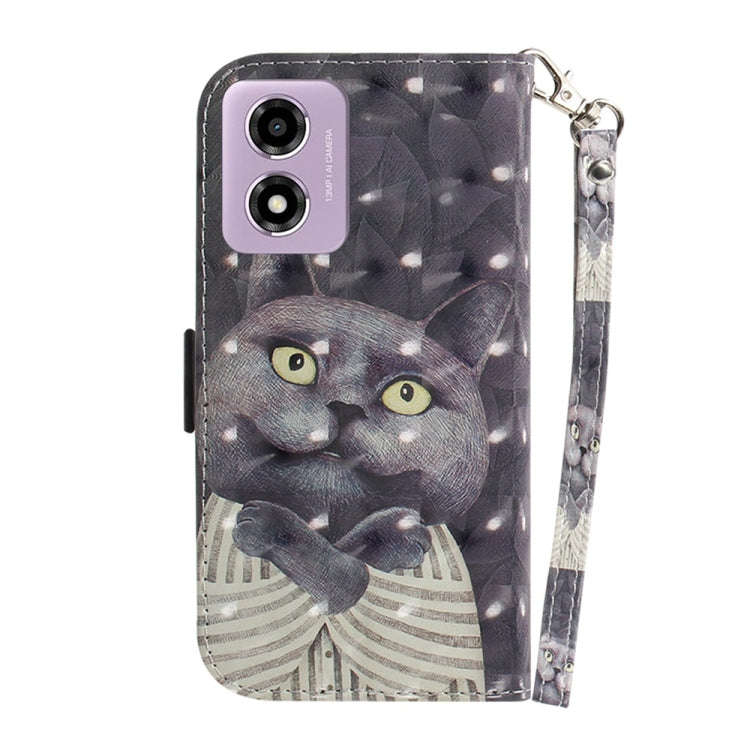 For Motorola Moto G04s / Moto E14 3D Colored Flip Leather Phone Case(Hug Cat)