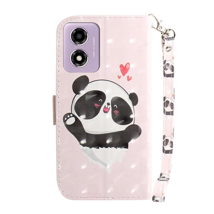 For Motorola Moto G04s / Moto E14 3D Colored Flip Leather Phone Case(Heart Panda)