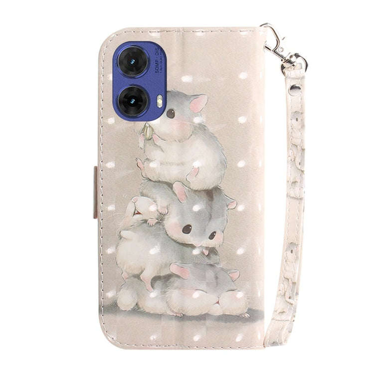 For Motorola Moto G85 3D Colored Flip Leather Phone Case(Squirrels)