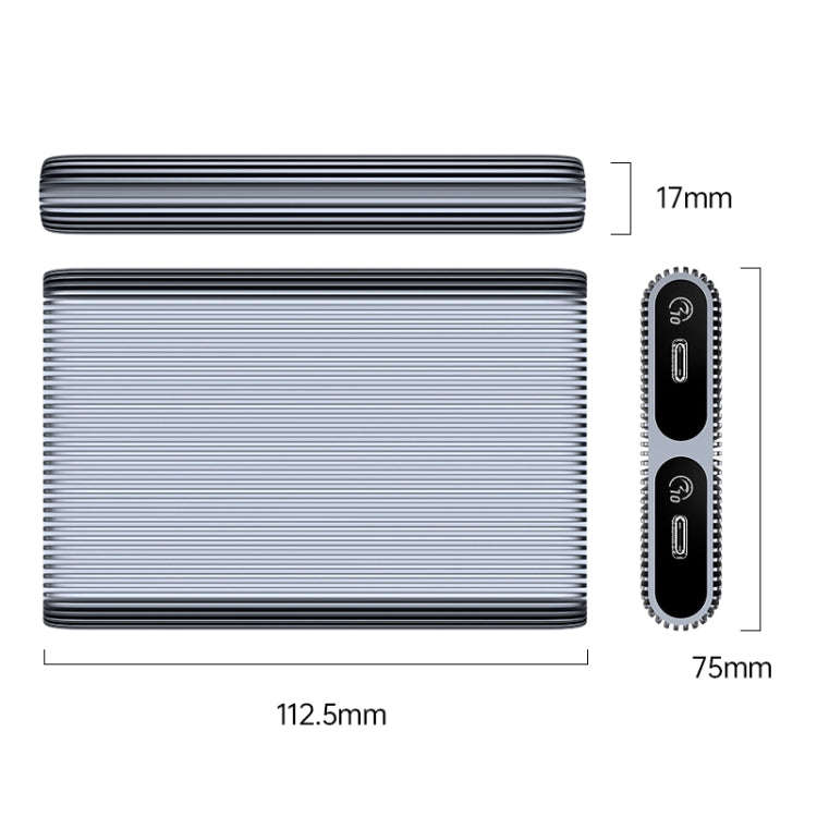ORICO AM2C3-2SN Dual-bay M.2 NVME + SATA SSD Enclosure(Grey)