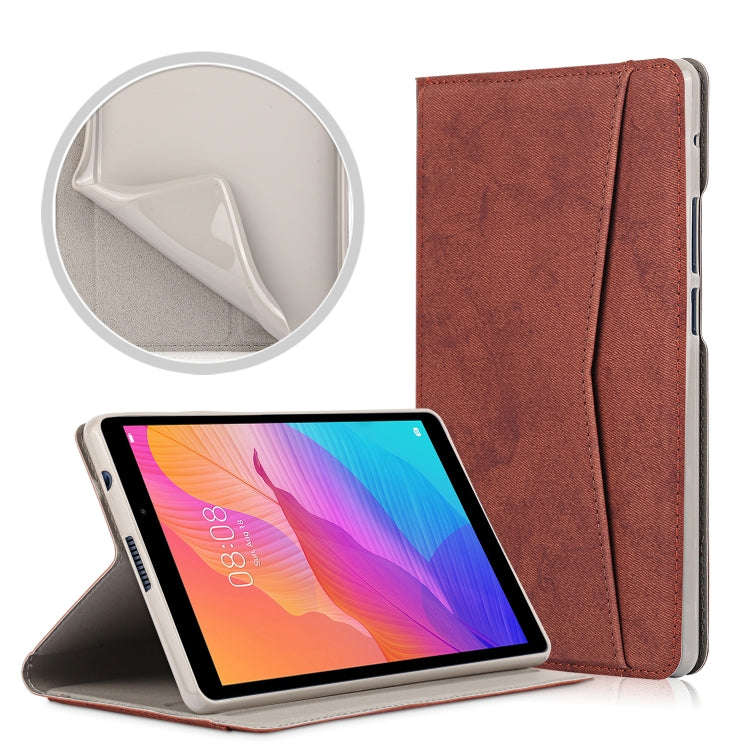 For Huawei MatePad T8 Marble Cloth Texture Horizontal Flip Leather Case with Card Slot & Holder(B...