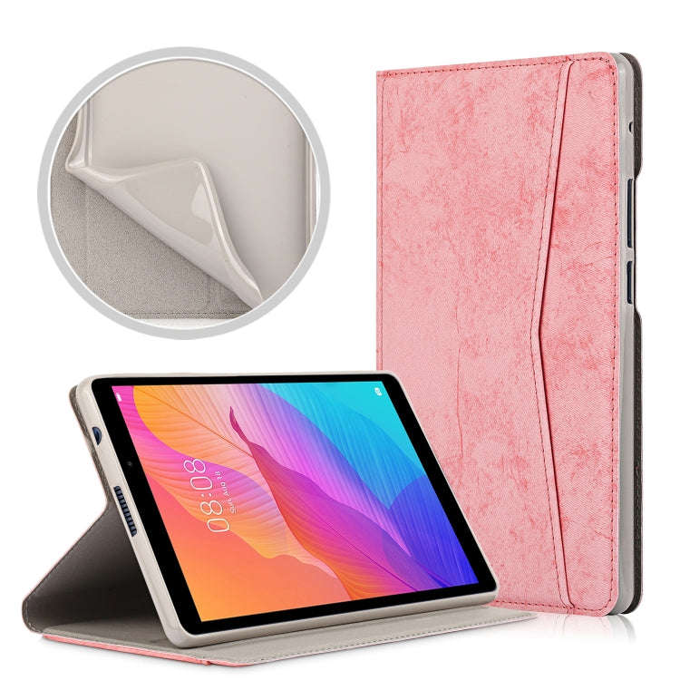 For Huawei MatePad T8 Marble Cloth Texture Horizontal Flip Leather Case with Card Slot & Holder(P...