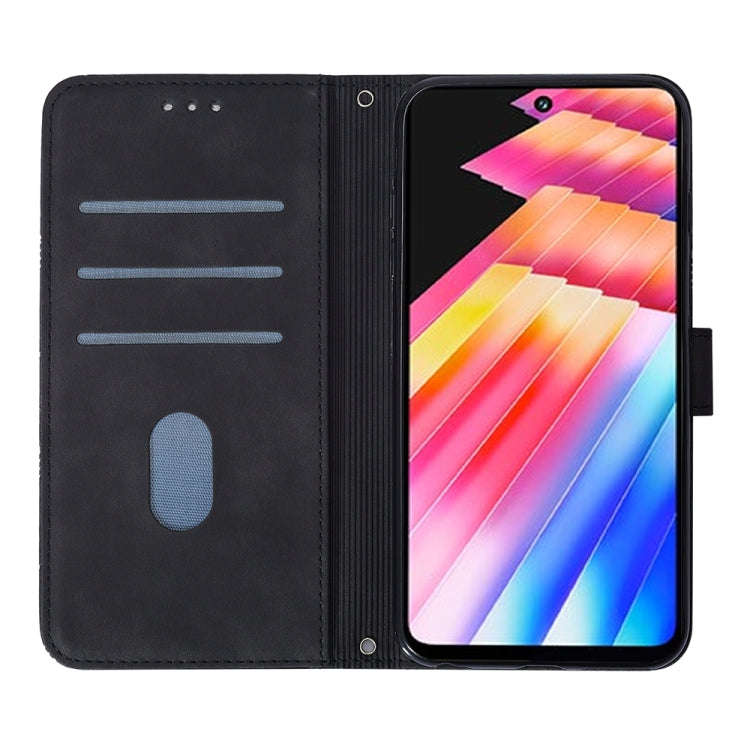 For Infinix Hot 30 4G / X6831 Crossbody 3D Embossed Flip Leather Phone Case(Black)