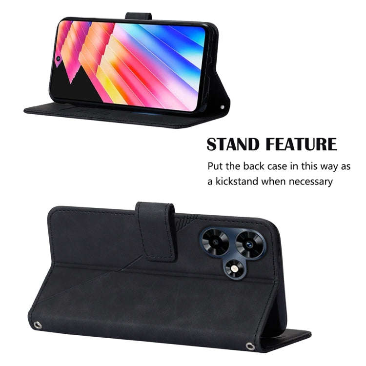 For Infinix Hot 30 4G / X6831 Crossbody 3D Embossed Flip Leather Phone Case(Black)
