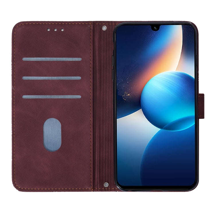 For Infinix Zero 20 / X6821 Crossbody 3D Embossed Flip Leather Phone Case(Wine Red)