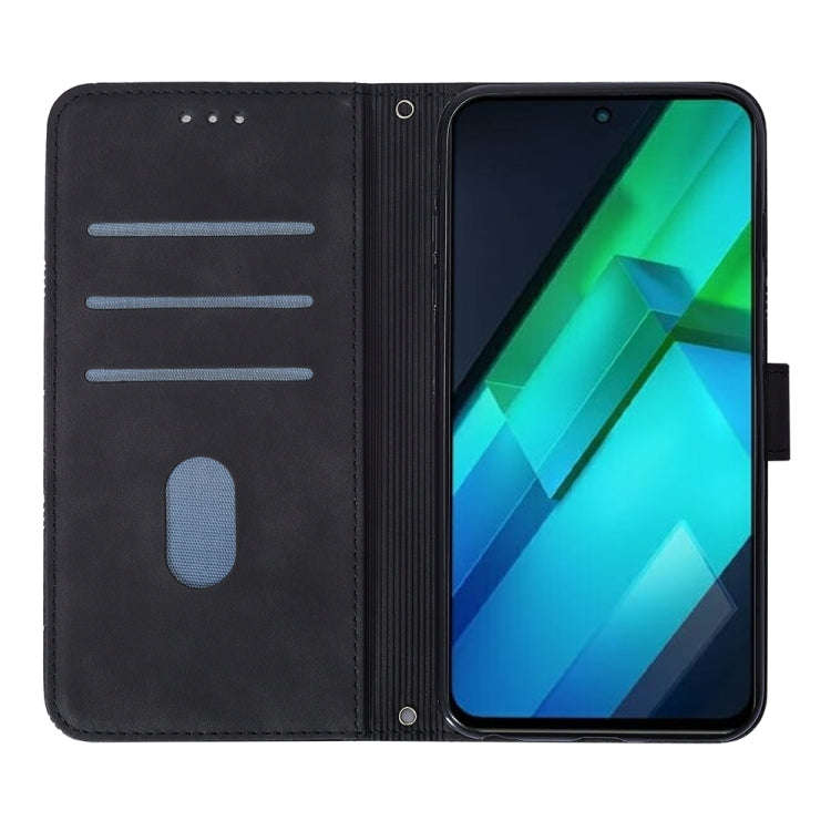 For Infinix Note 12i 2023 / G85 Crossbody 3D Embossed Flip Leather Phone Case(Black)