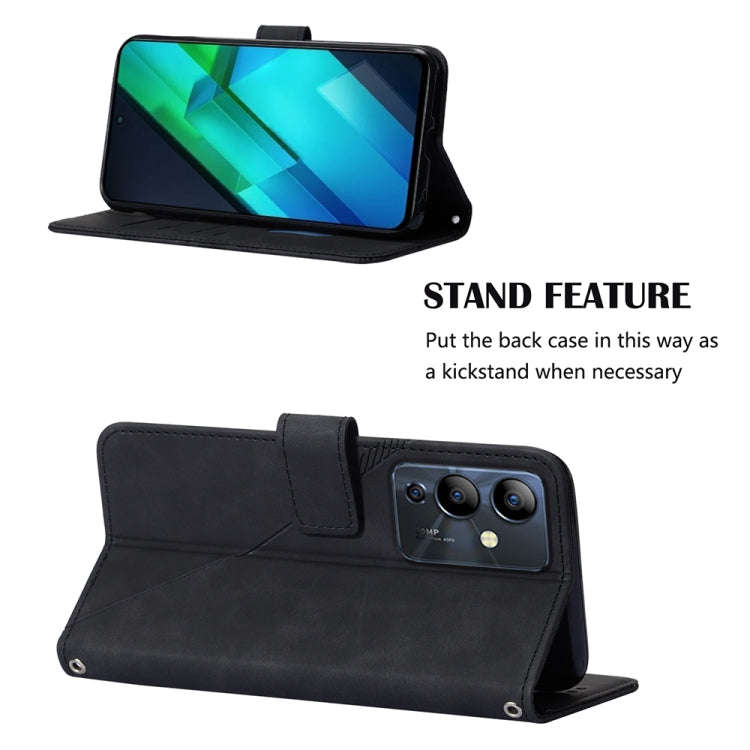 For Infinix Note 12i 2023 / G85 Crossbody 3D Embossed Flip Leather Phone Case(Black)