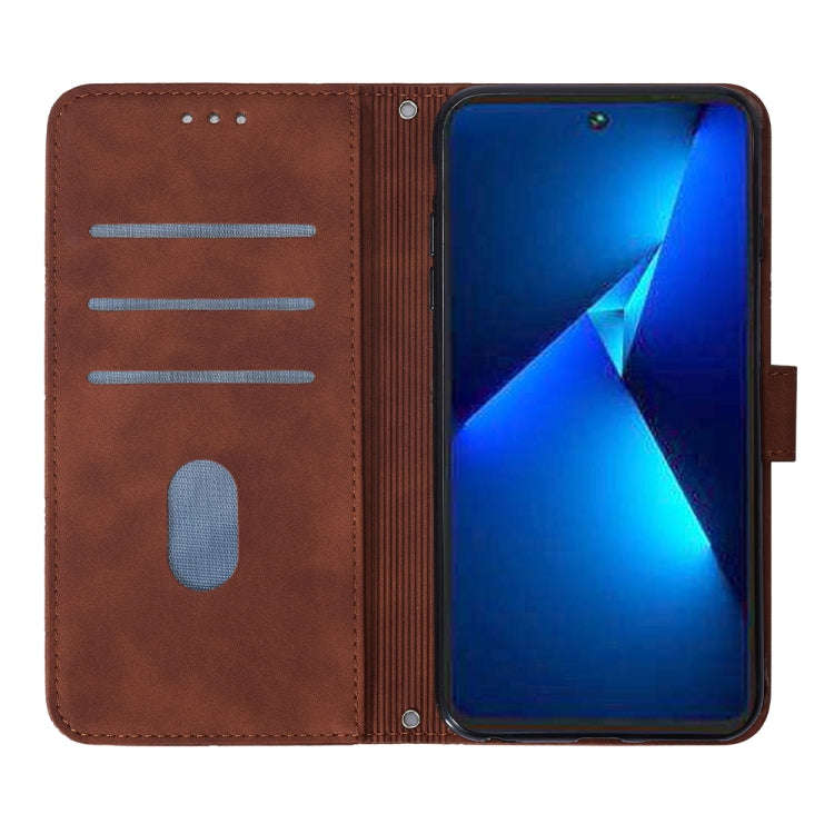 For Tecno Pova 5 4G / LH7N Crossbody 3D Embossed Flip Leather Phone Case(Brown)