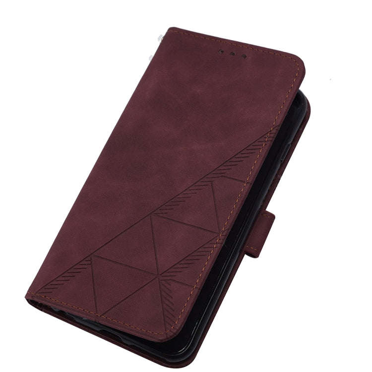 For Tecno Pova 5 4G / LH7N Crossbody 3D Embossed Flip Leather Phone Case(Wine Red)