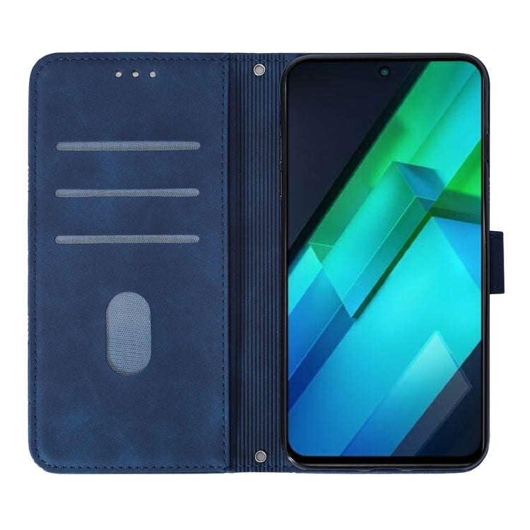 For Tecno Spark 10 Pro / Ki7 Crossbody 3D Embossed Flip Leather Phone Case(Blue)